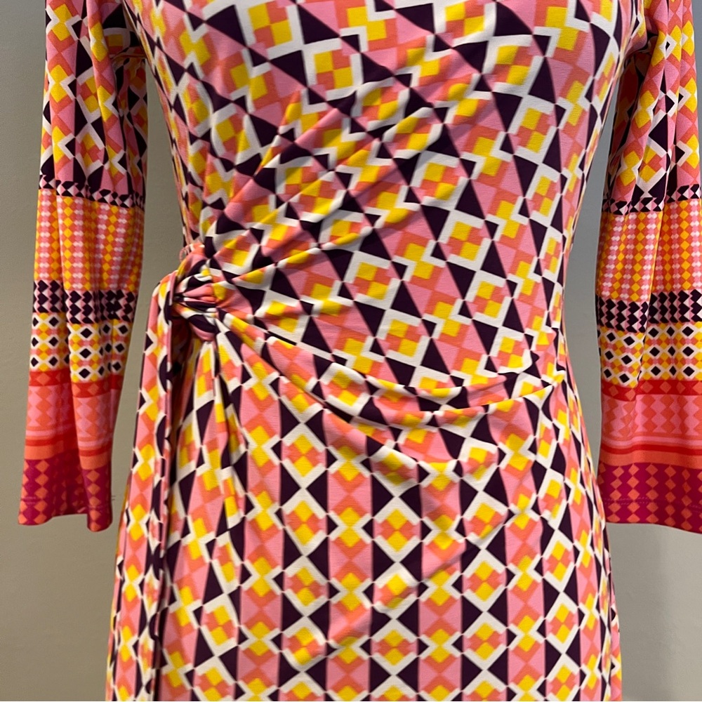 Donna Morgan Geometric Patterned Long Sleeve Stre… - image 4